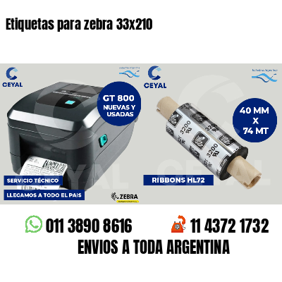 Etiquetas para zebra 33x210