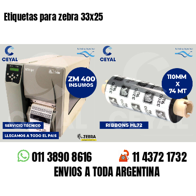 Etiquetas para zebra 33x25