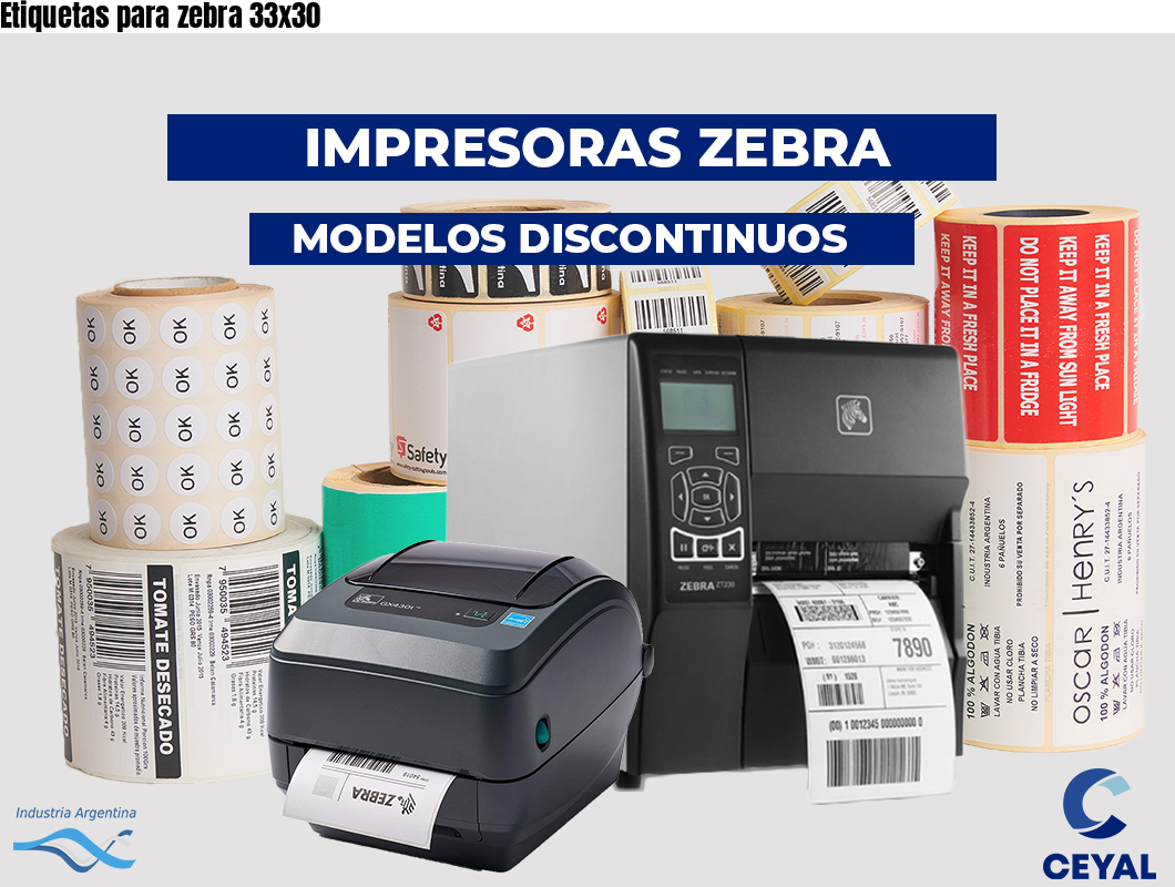 Etiquetas para zebra 33x30
