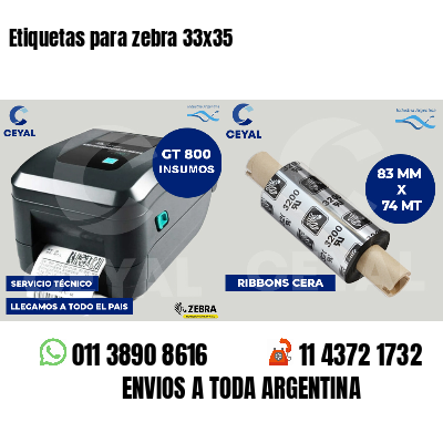 Etiquetas para zebra 33x35