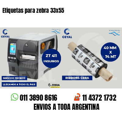 Etiquetas para zebra 33x55
