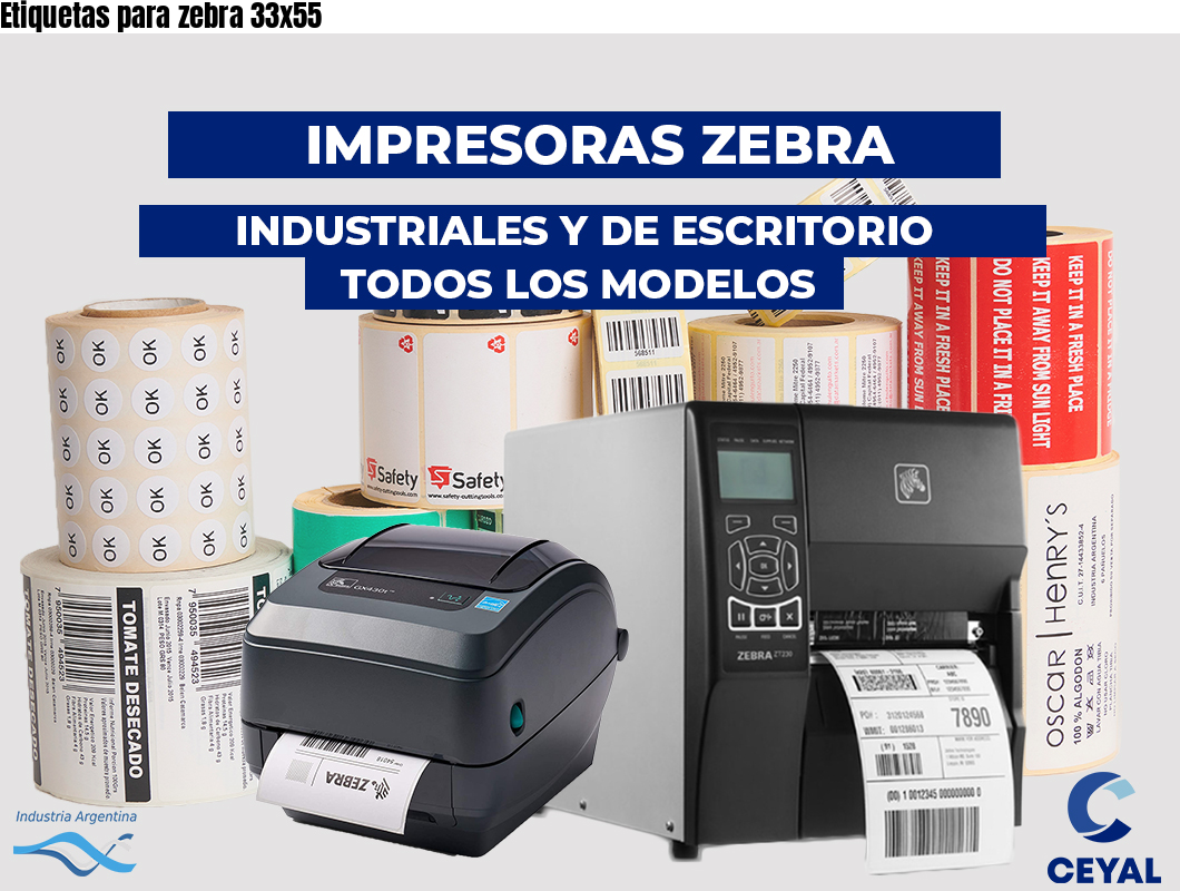 Etiquetas para zebra 33x55