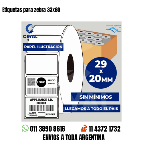 Etiquetas para zebra 33×60