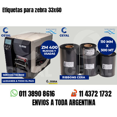 Etiquetas para zebra 33x60