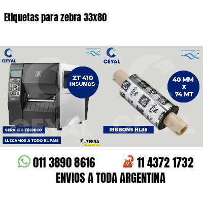 Etiquetas para zebra 33x80