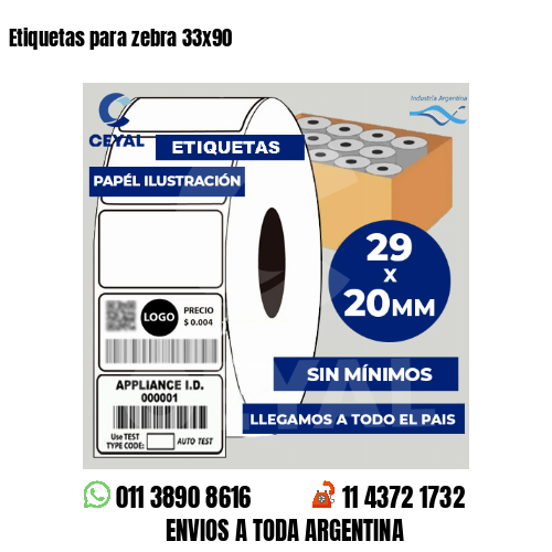 Etiquetas para zebra 33×90