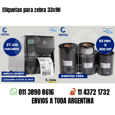 Etiquetas para zebra 33x90