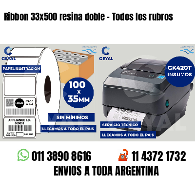 Ribbon 33x500 resina doble - Todos los rubros