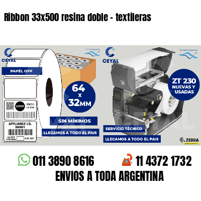 Ribbon 33x500 resina doble - textileras