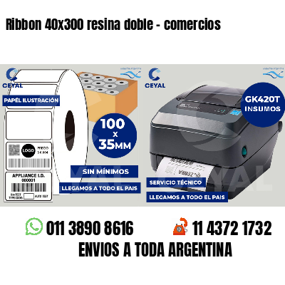 Ribbon 40x300 resina doble - comercios
