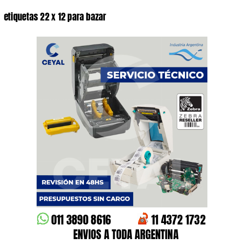 etiquetas 22 x 12 para bazar