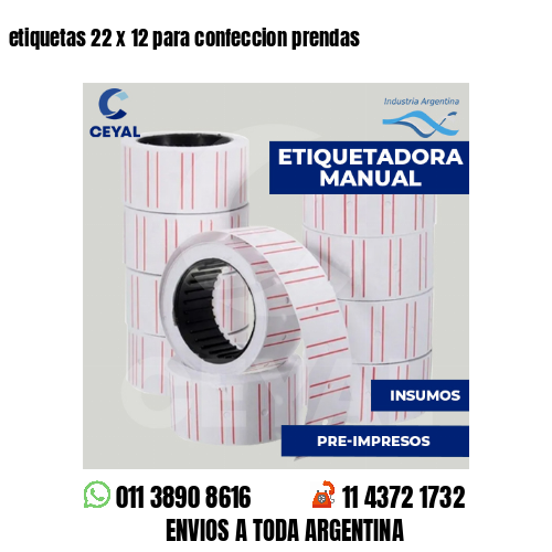 etiquetas 22 x 12 para confeccion prendas