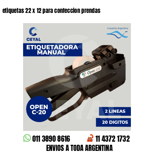 etiquetas 22 x 12 para confeccion prendas