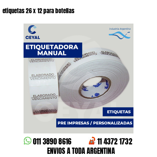 etiquetas 26 x 12 para botellas 