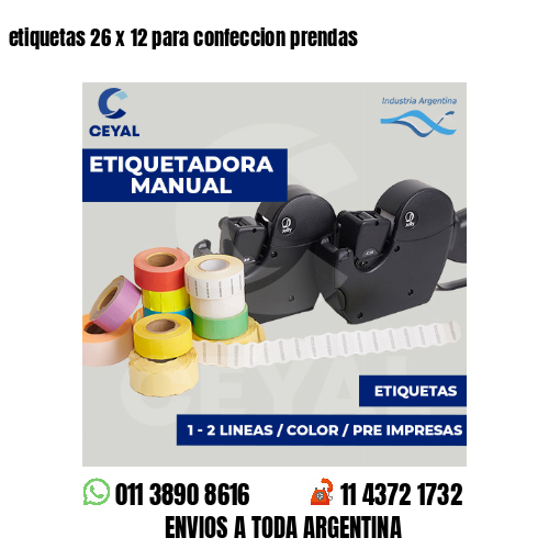 etiquetas 26 x 12 para confeccion prendas