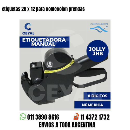 etiquetas 26 x 12 para confeccion prendas