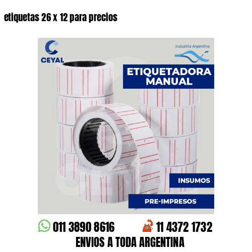 etiquetas 26 x 12 para precios
