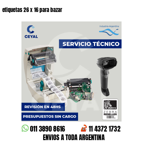 etiquetas 26 x 16 para bazar