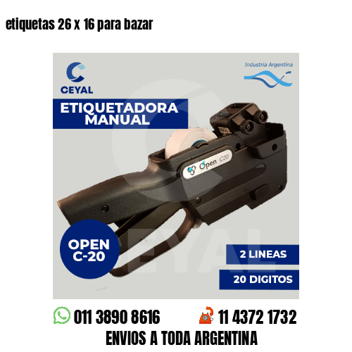 etiquetas 26 x 16 para bazar