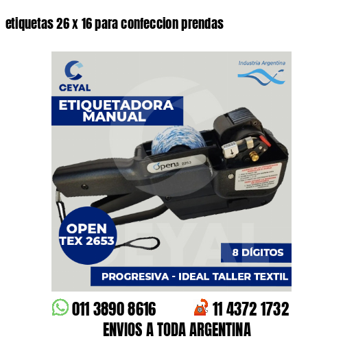 etiquetas 26 x 16 para confeccion prendas