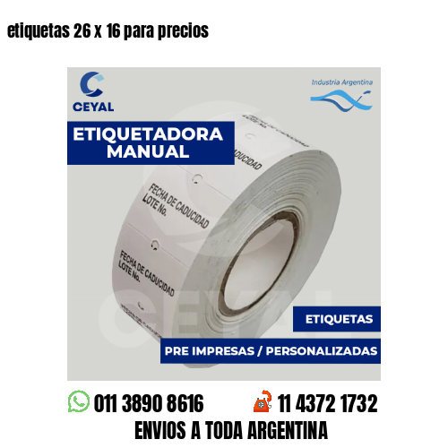 etiquetas 26 x 16 para precios