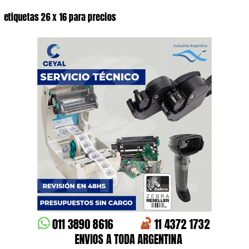 etiquetas 26 x 16 para precios