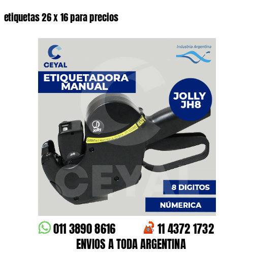 etiquetas 26 x 16 para precios