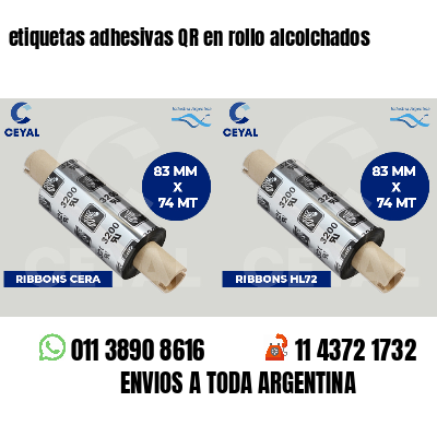 etiquetas adhesivas QR en rollo alcolchados