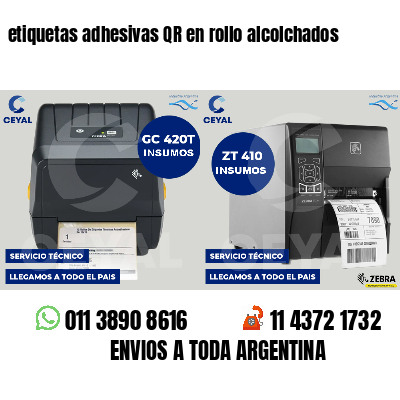 etiquetas adhesivas QR en rollo alcolchados