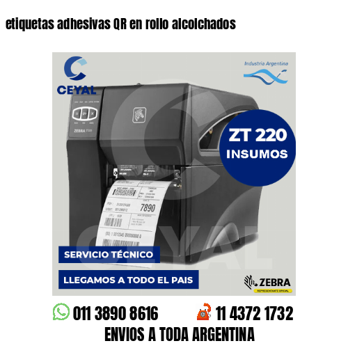 etiquetas adhesivas QR en rollo alcolchados