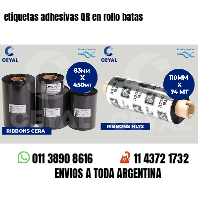 etiquetas adhesivas QR en rollo batas