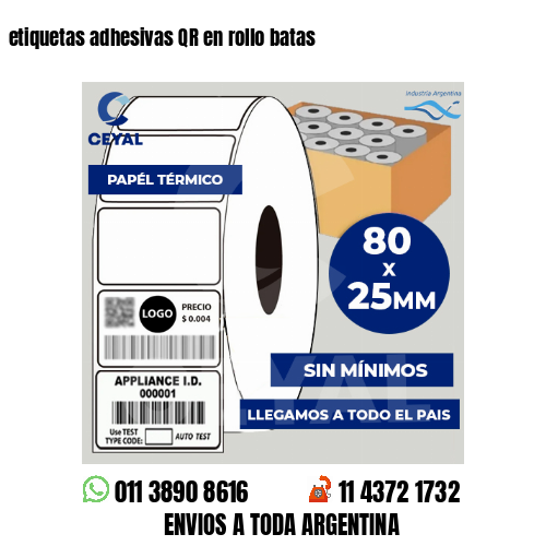 etiquetas adhesivas QR en rollo batas