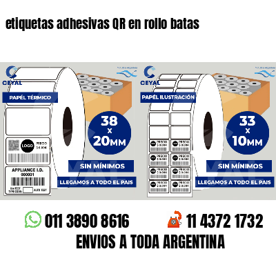 etiquetas adhesivas QR en rollo batas
