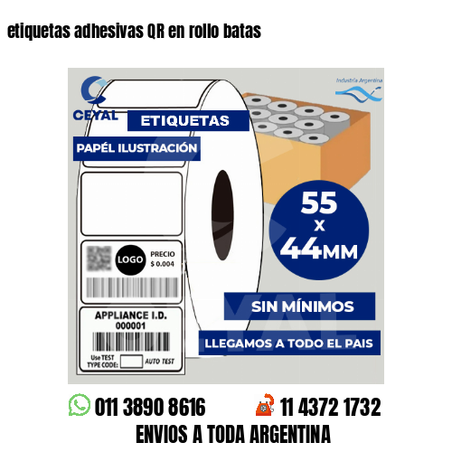 etiquetas adhesivas QR en rollo batas