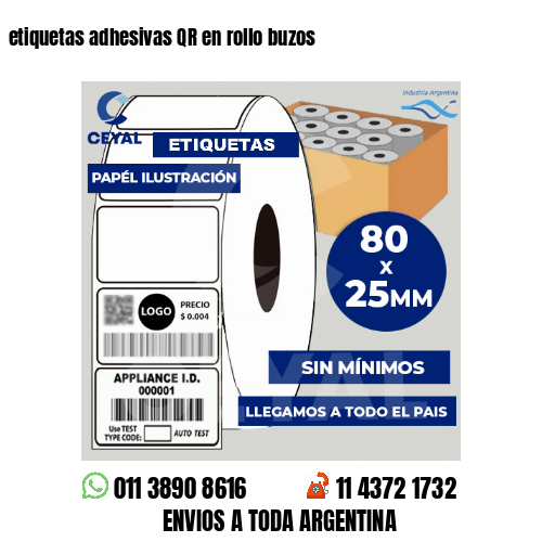 etiquetas adhesivas QR en rollo buzos