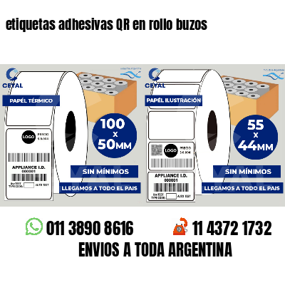 etiquetas adhesivas QR en rollo buzos