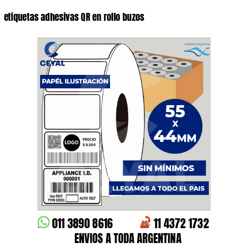 etiquetas adhesivas QR en rollo buzos