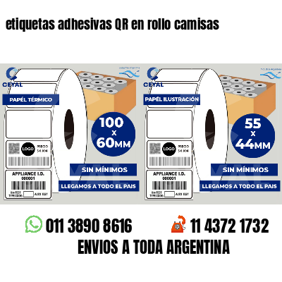 etiquetas adhesivas QR en rollo camisas