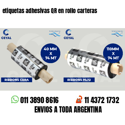 etiquetas adhesivas QR en rollo carteras