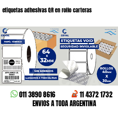 etiquetas adhesivas QR en rollo carteras