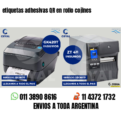 etiquetas adhesivas QR en rollo cojines