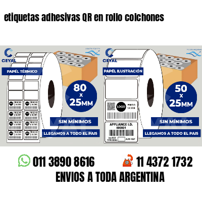 etiquetas adhesivas QR en rollo colchones