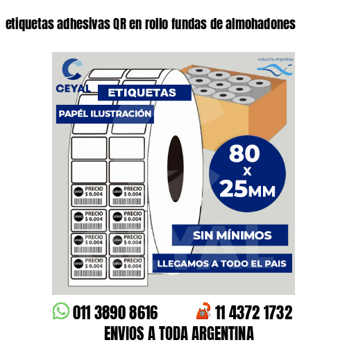 etiquetas adhesivas QR en rollo fundas de almohadones