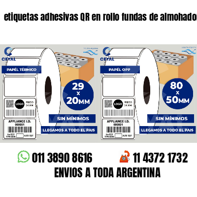 etiquetas adhesivas QR en rollo fundas de almohadones