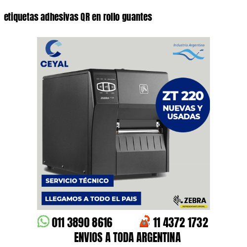 etiquetas adhesivas QR en rollo guantes