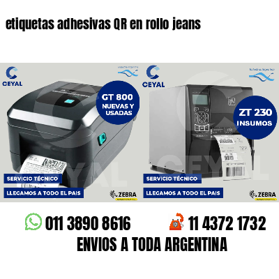 etiquetas adhesivas QR en rollo jeans