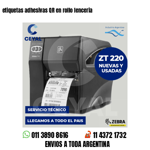 etiquetas adhesivas QR en rollo lenceria