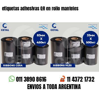 etiquetas adhesivas QR en rollo manteles