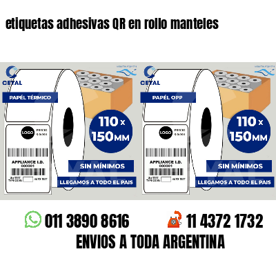 etiquetas adhesivas QR en rollo manteles