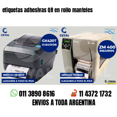 etiquetas adhesivas QR en rollo manteles